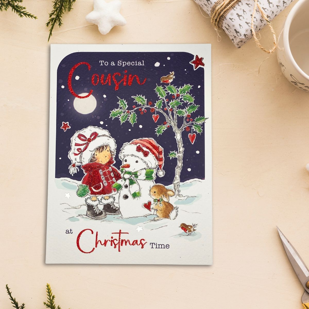 Cousin Christmas Card - Poppets