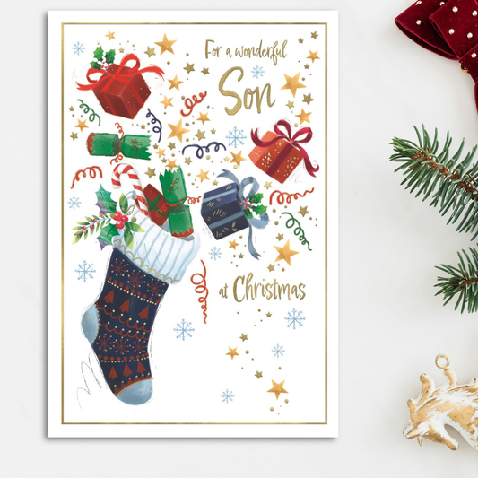Son Christmas Card - Awash With Colour Stocking