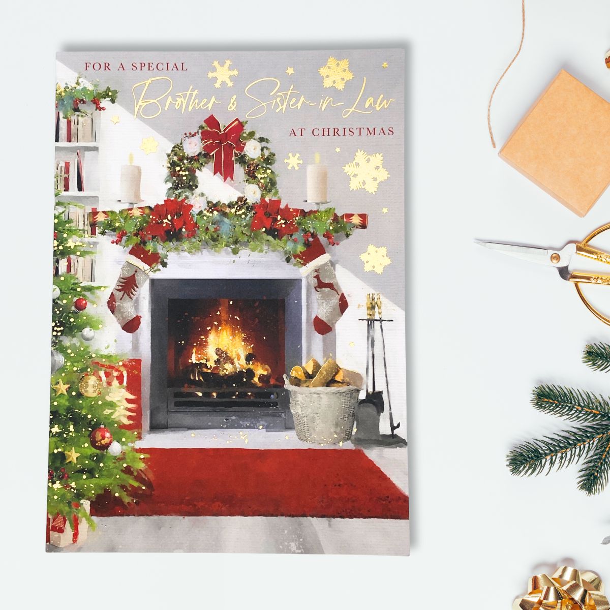 Brother & Sister-In-Law Christmas Card - Heritage Fireplace