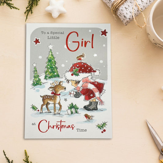 Special Little Girl Christmas Card - Poppets