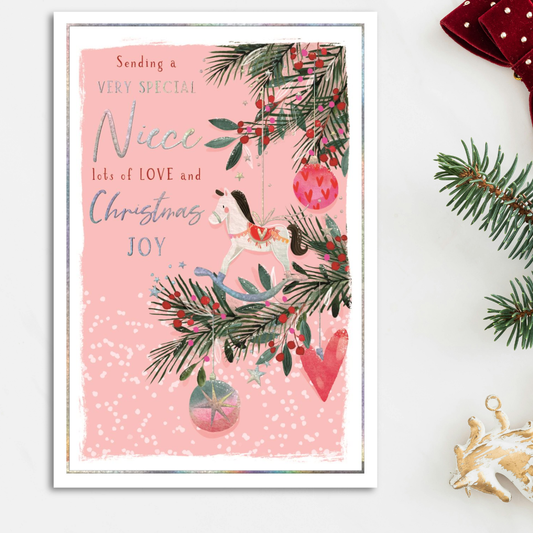 Niece Christmas Card - Skylight Rocking Horse