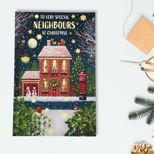 Neighbours Christmas Card - Decorated House