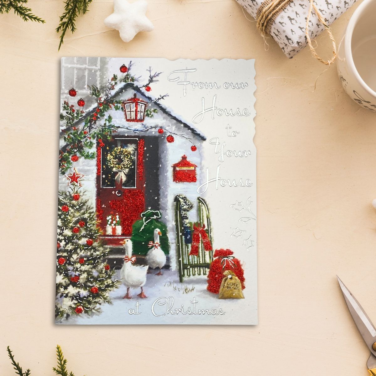 Our House To Yours Christmas Card - Velvet Geese