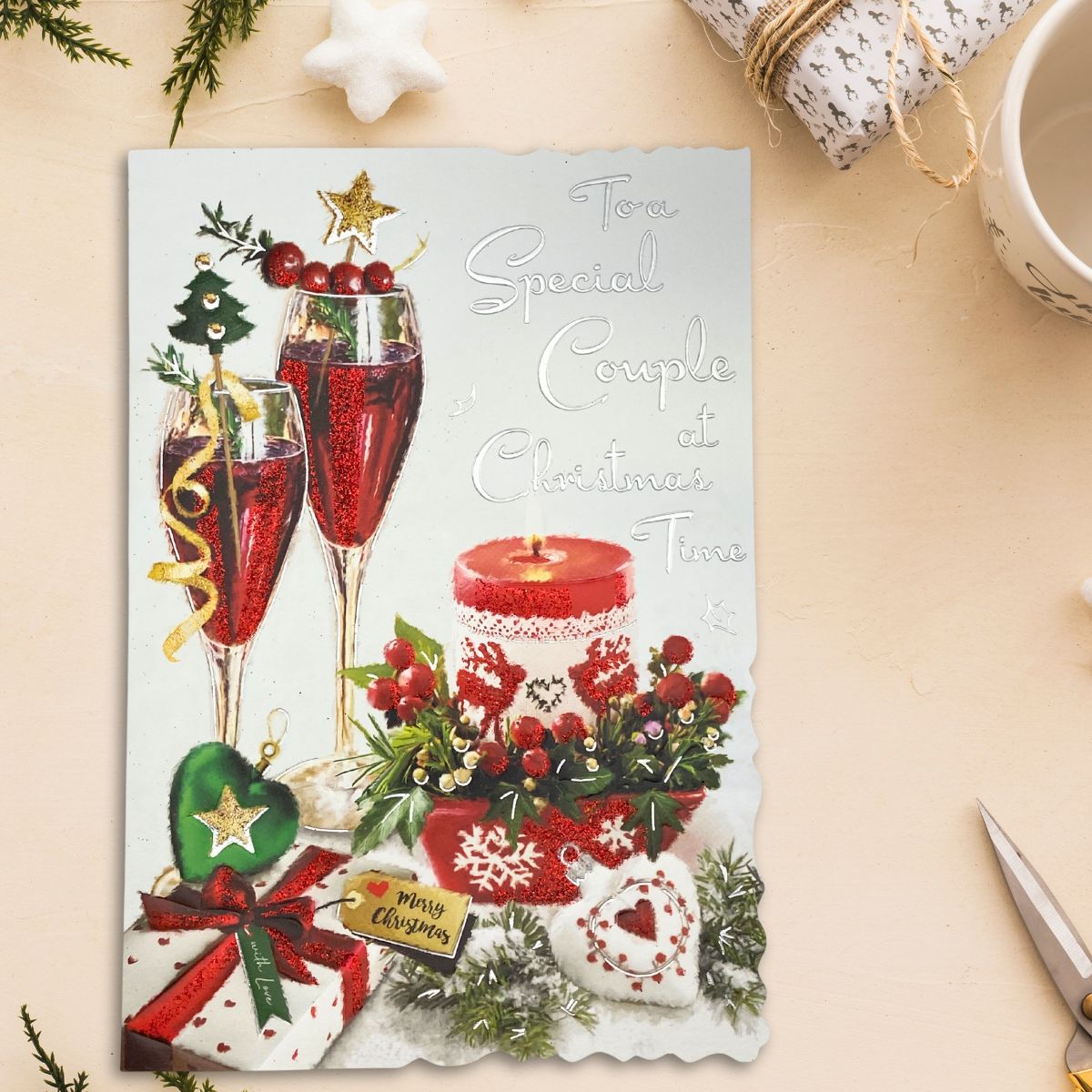 Special Couple Christmas Card - Velvet Flutes