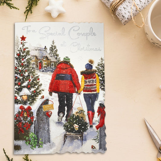 Special Couple Christmas Card - Velvet Holly Cottage