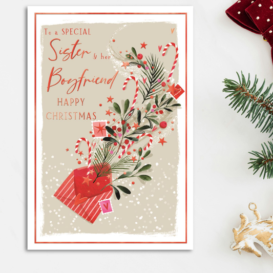 Sister & Boyfriend Christmas Card - Skylight Envelope