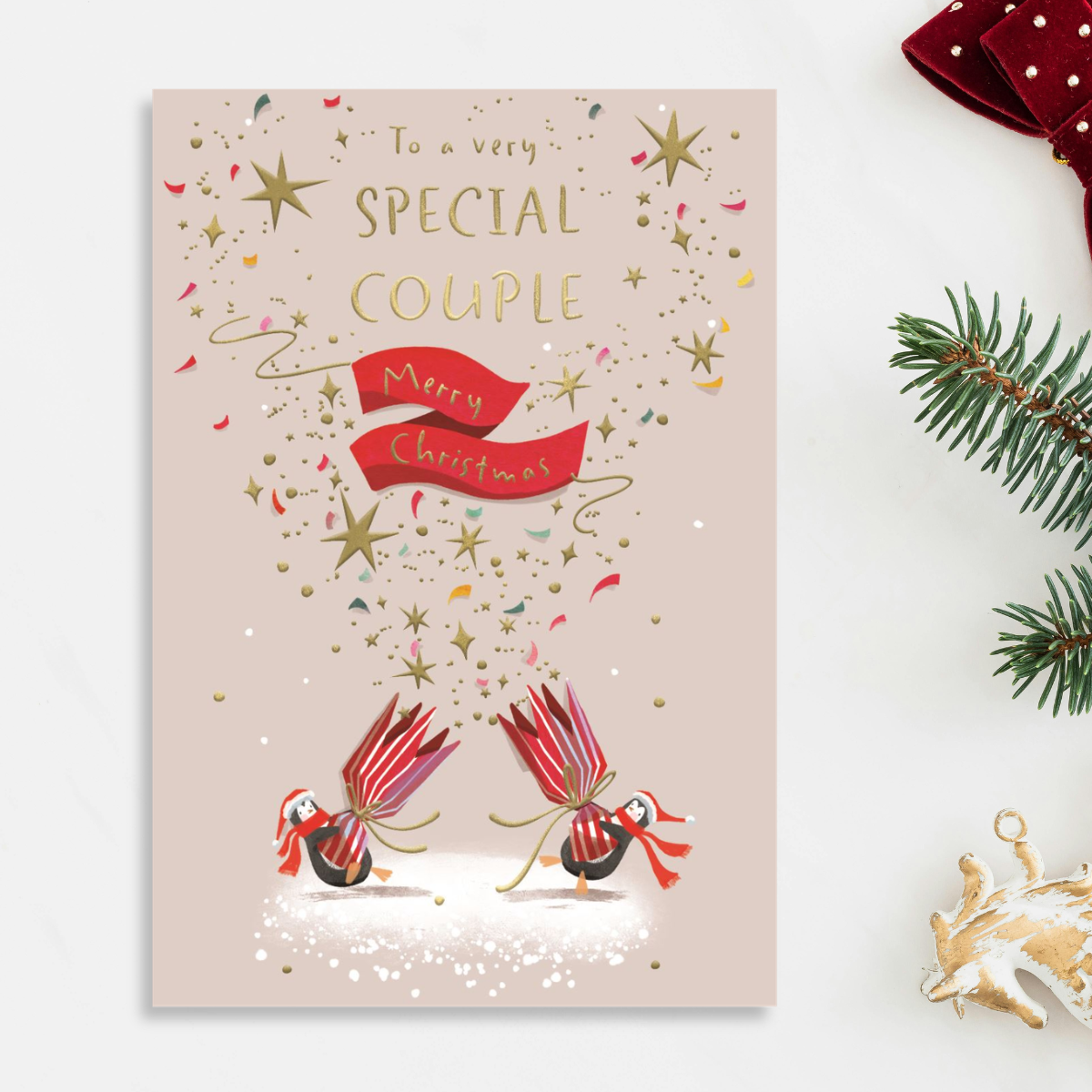 Special Couple Christmas Card - Big World Little Things Penguins