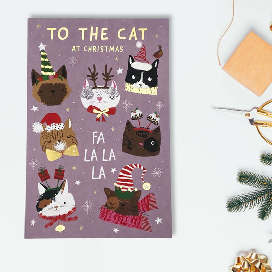 To The Cat Christmas Card - Cartoon Cats