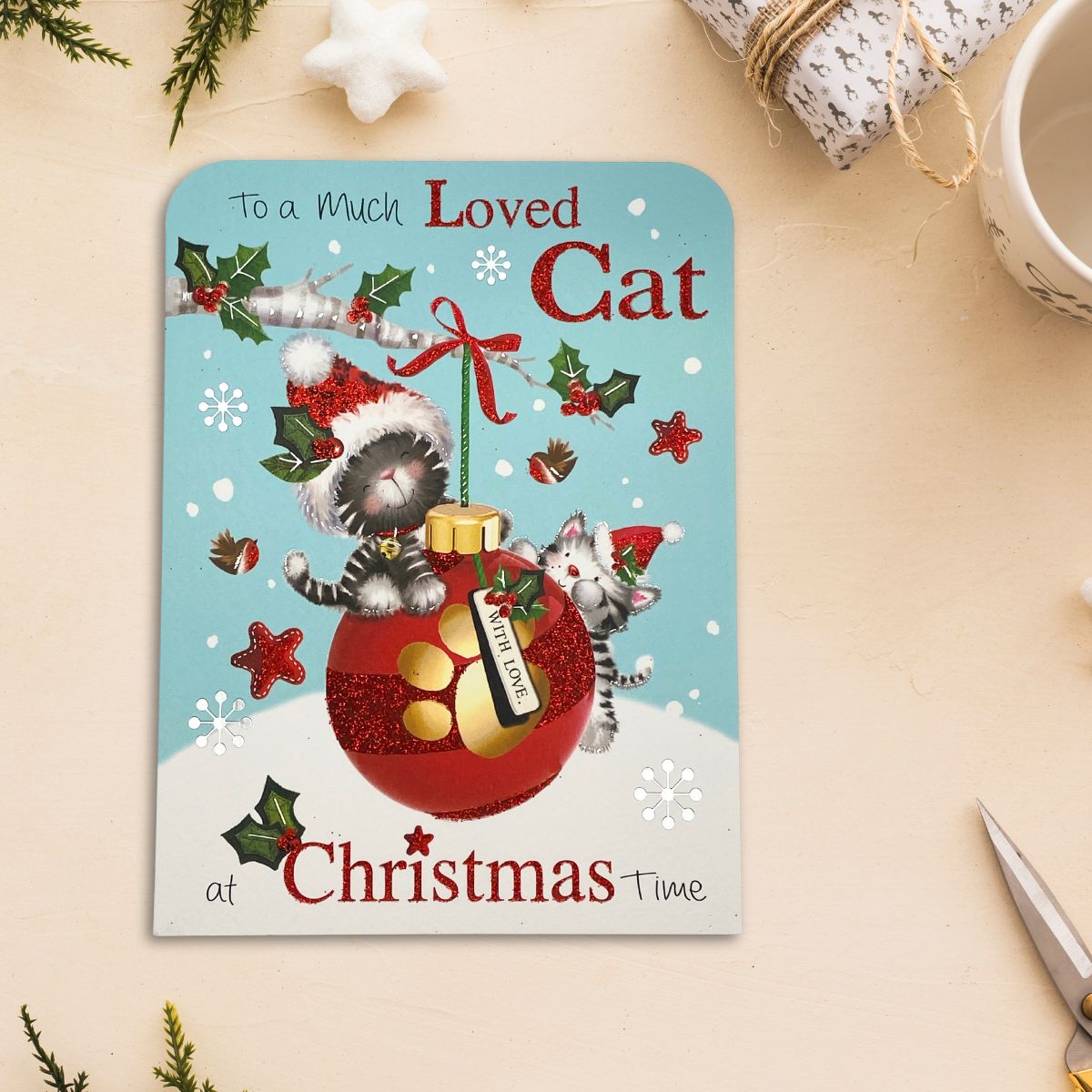 To The Cat Christmas Card - Fudge & Friends