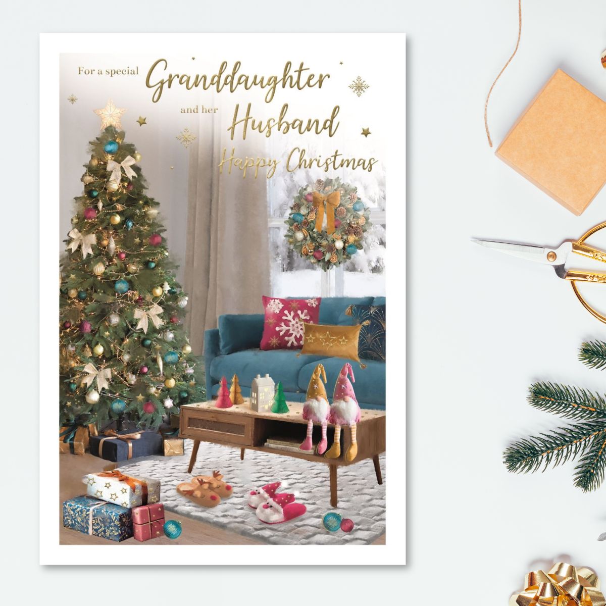Granddaughter & Husband Christmas Card - Essence Tree