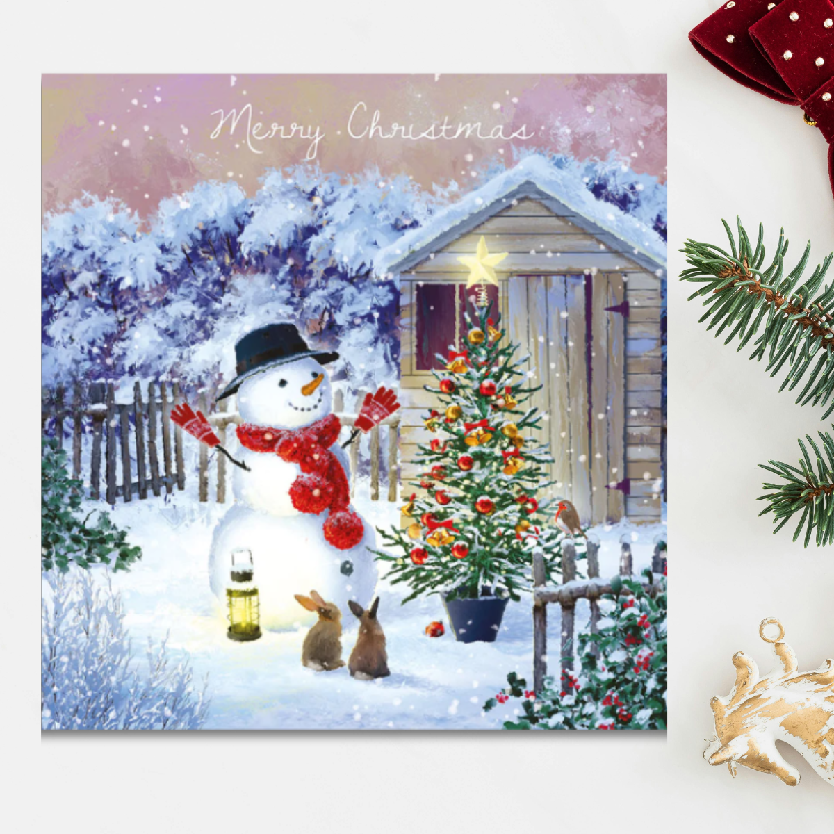 24 x Christmas Cards In Box - Tracks Deluxe Santa