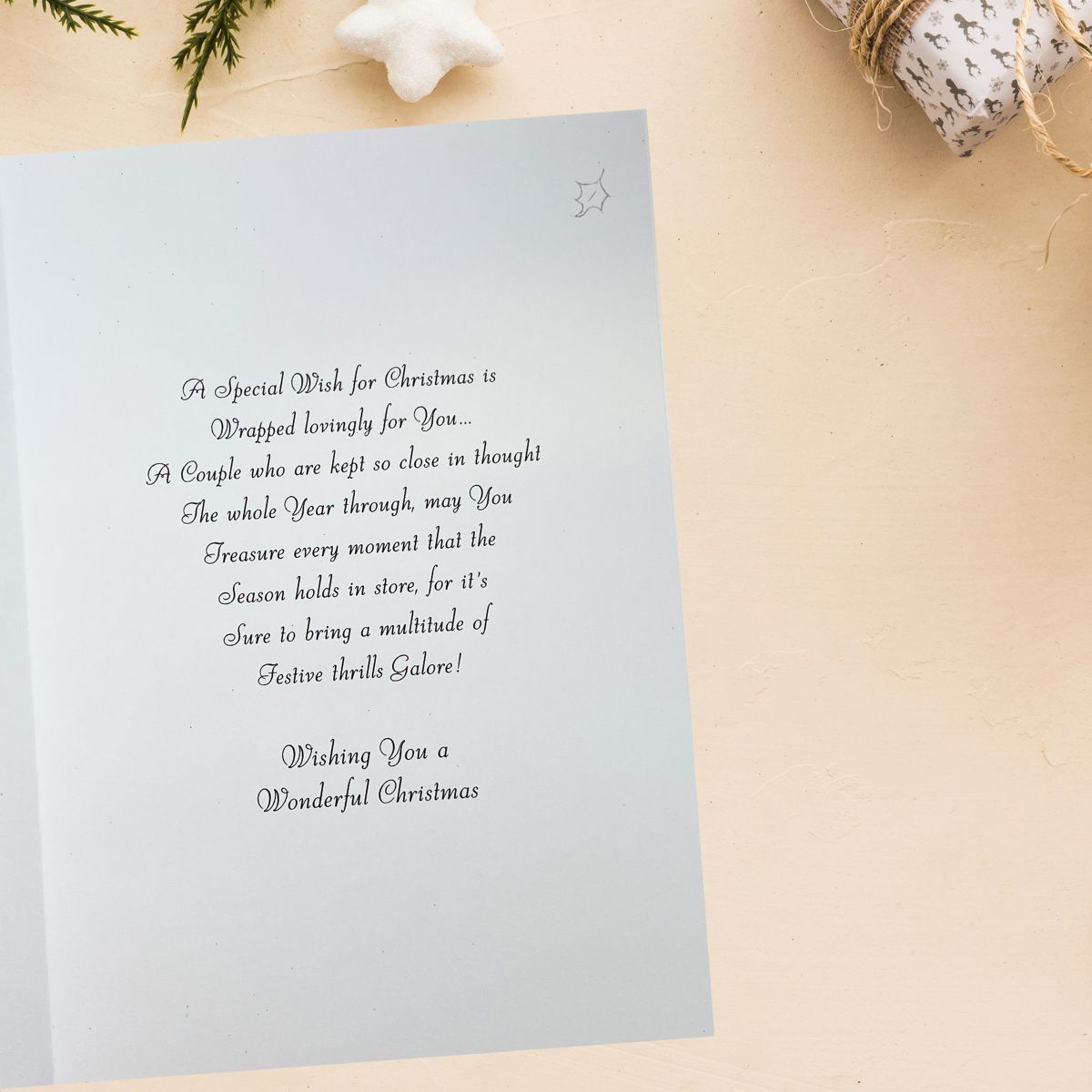 Special Couple Christmas Card - Velvet Holly Cottage