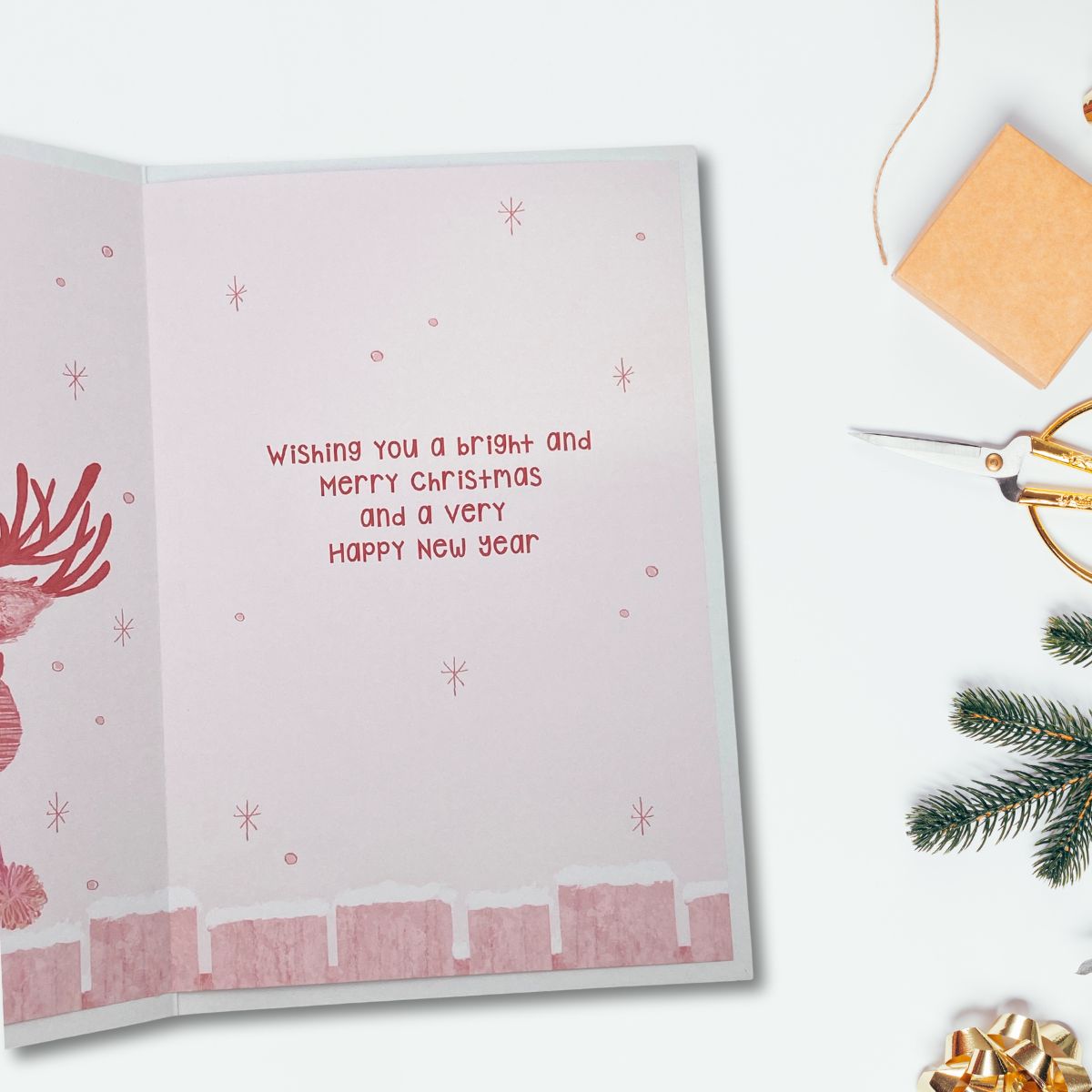 Grandson Christmas Card - Reindeer Hat