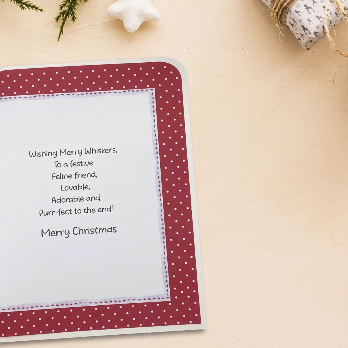 To The Cat Christmas Card - Fudge & Friends