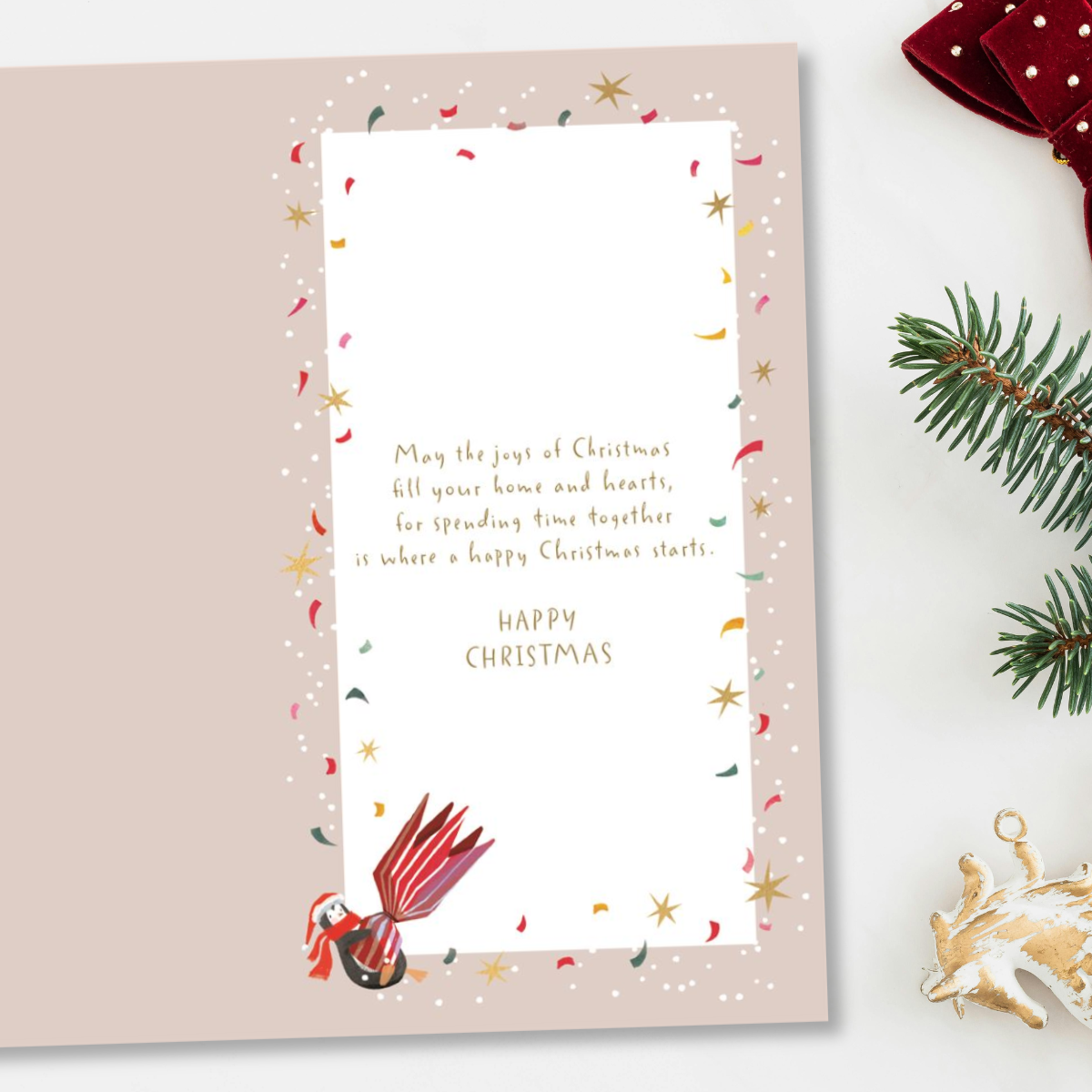 Brother & Sister-In-Law Christmas Card - Skylight Penguin Cracker