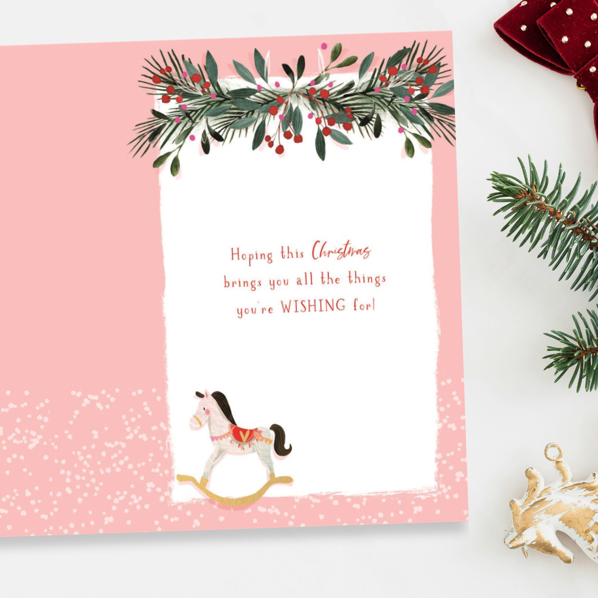 Special Little Girl Christmas Card - Skylight Rocking Horse
