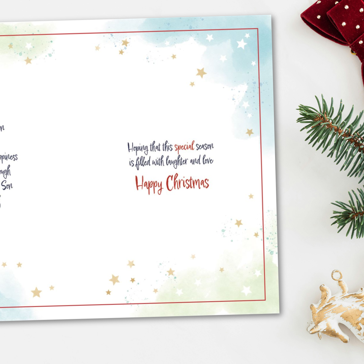 Son Christmas Card - Awash With Colour Stocking