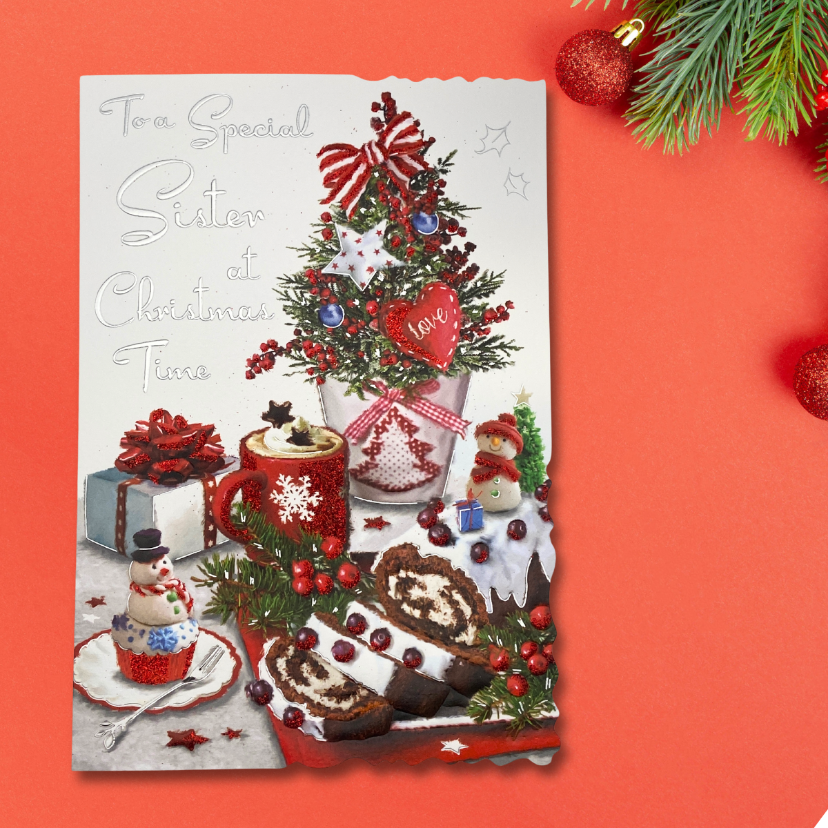 Sister Christmas Card - Velvet Festive Table