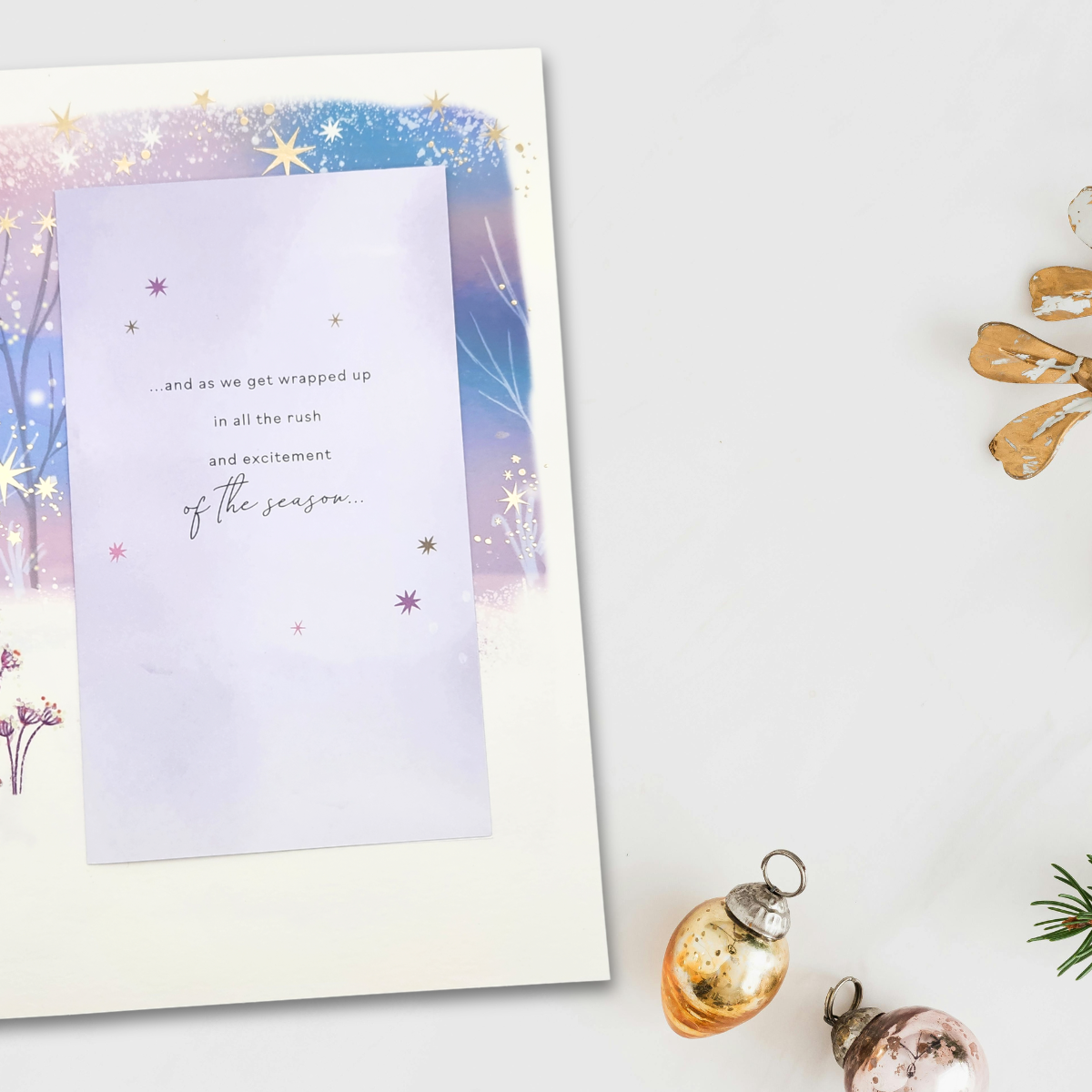 Mum Large Christmas Card - Holographic Deer