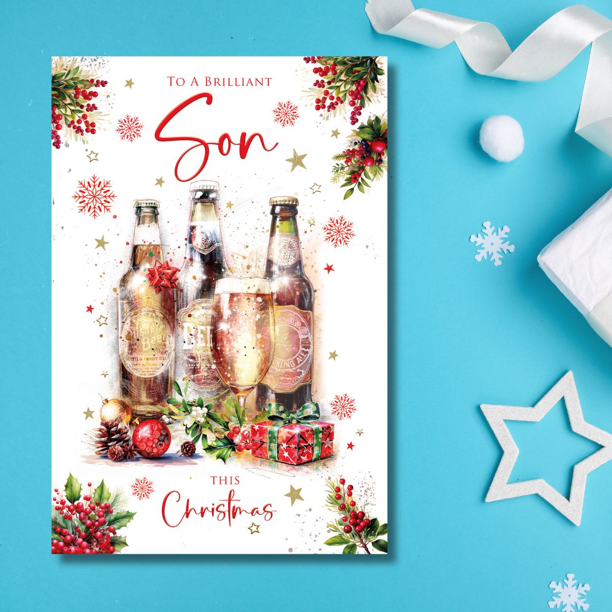 Son Christmas Card - Beers & Gifts