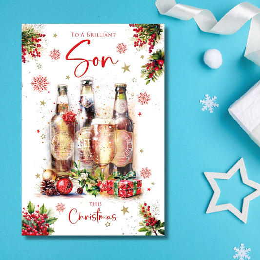 Son Christmas Card - Beers & Gifts