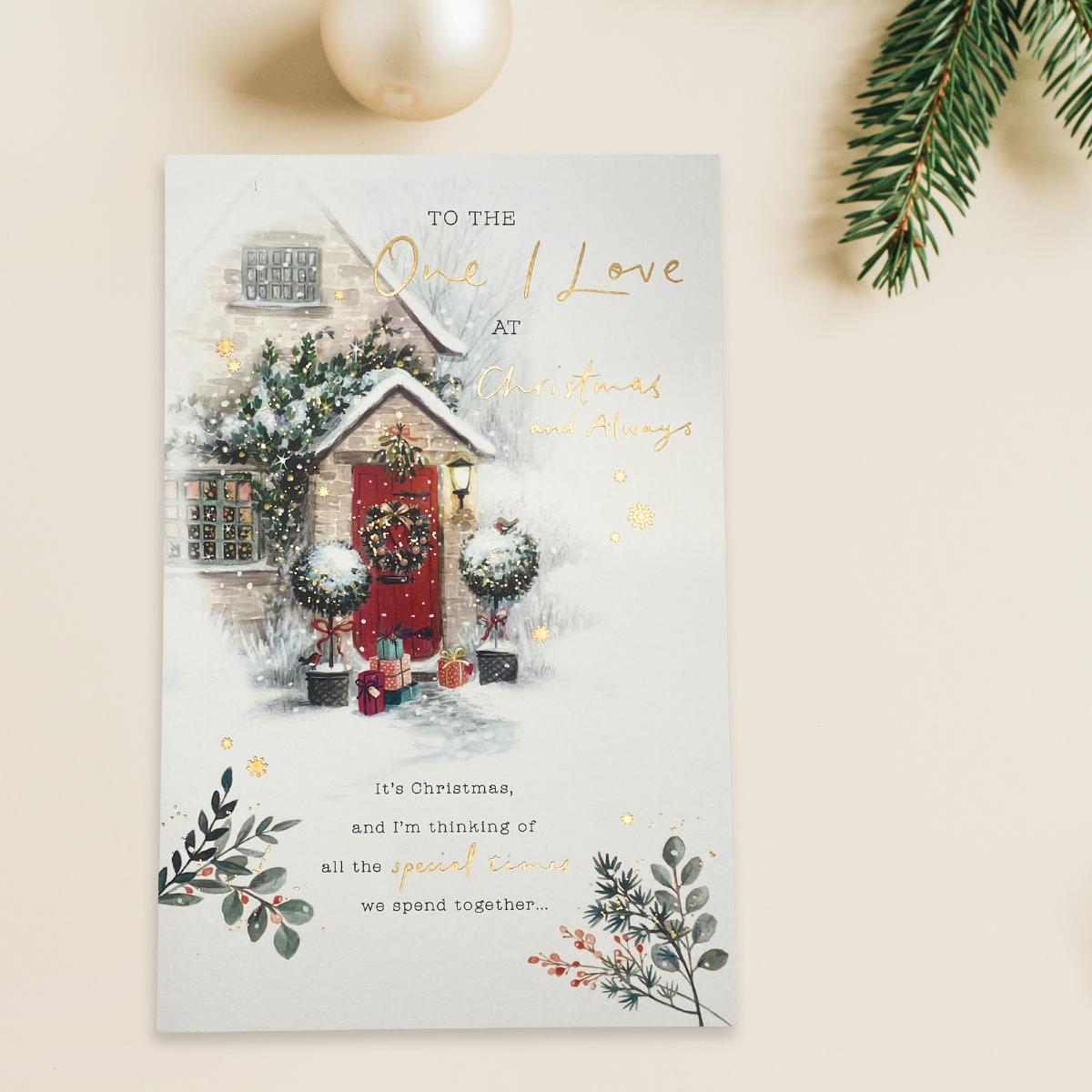 One I Love Christmas Card - Snowy Door