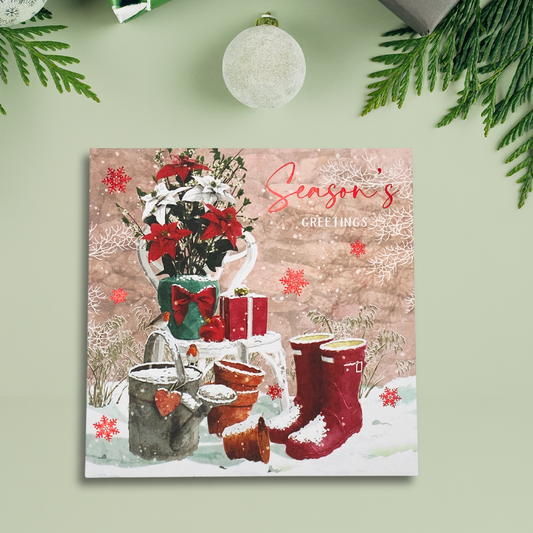 Open Christmas Card - Winter Wonderland Boots