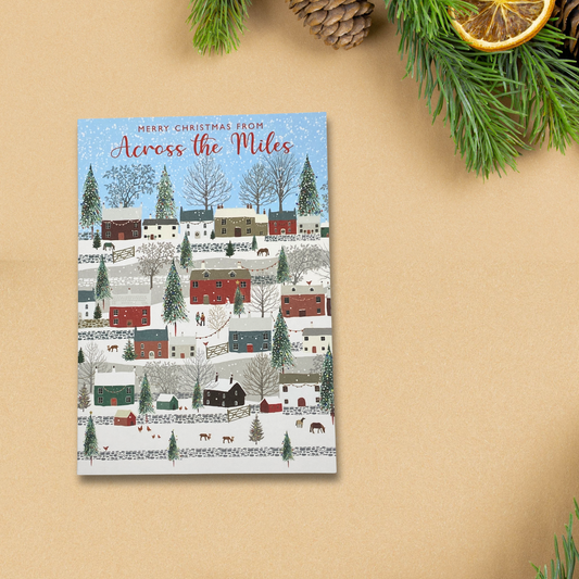 Across The Miles Christmas Card - Pizazz Snowy Town