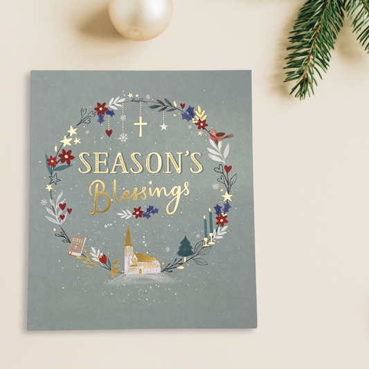Open Christmas Card - Season's Blessings