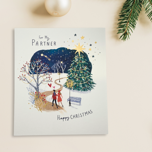 Partner Christmas Card - Snowy Stroll