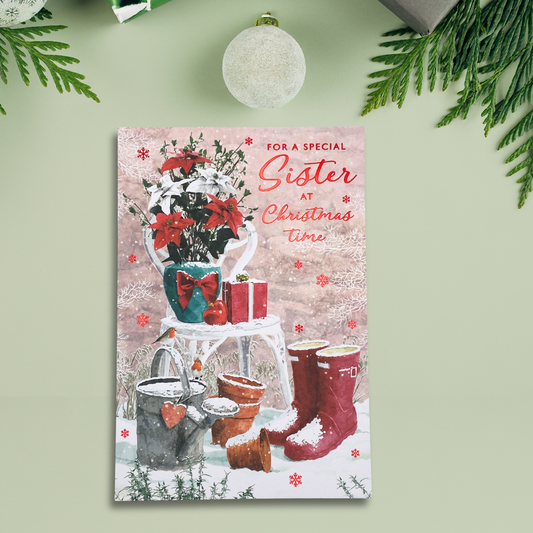 Sister Christmas Card - Al Fresco In The Snow