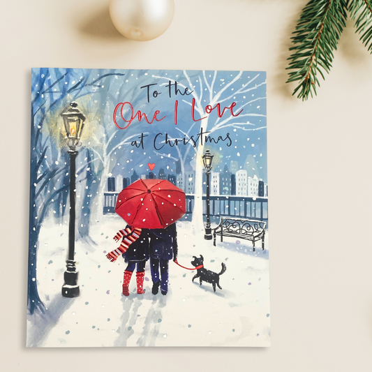 One I Love Christmas Card - Snowy Stroll