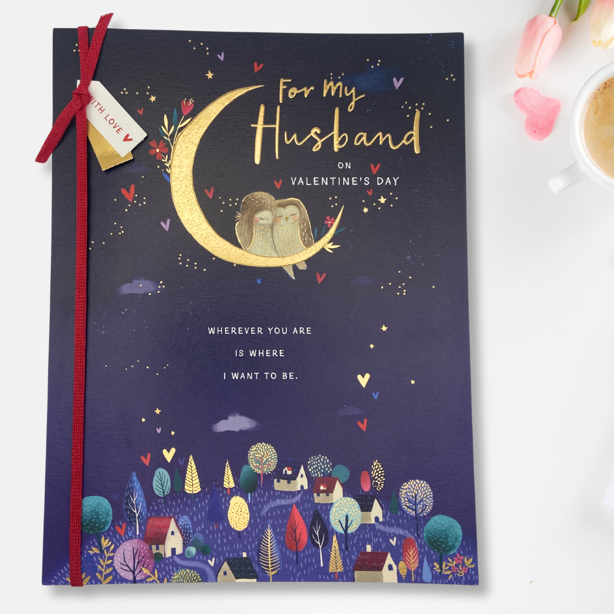 Husband Valentine's Day Large Card - Wherever You Are