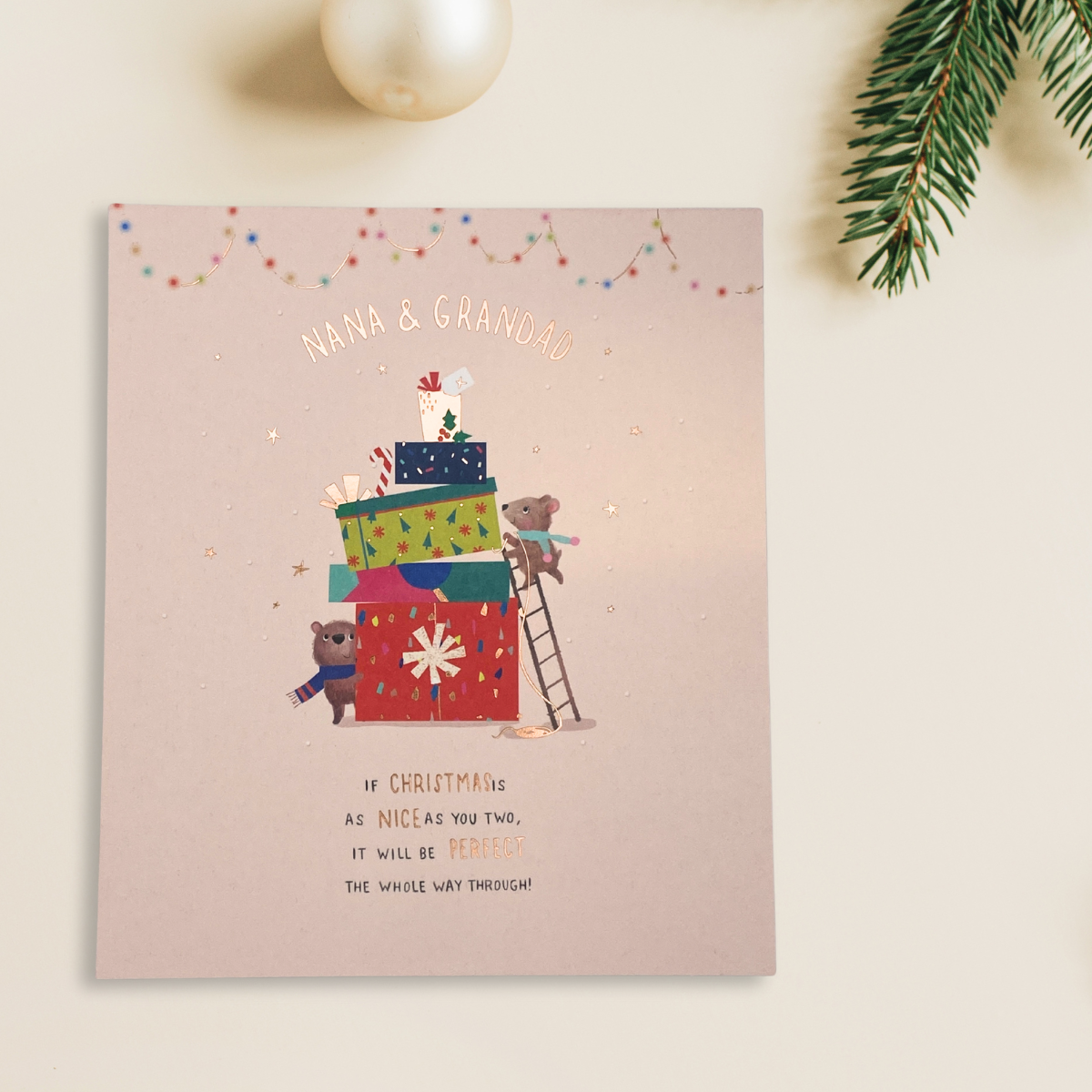 Nana & Grandad Christmas Card - Little Paws