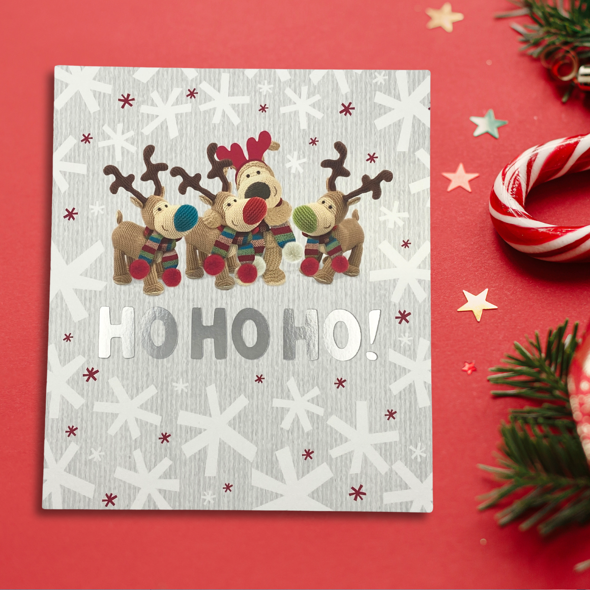 Open Christmas Card - Boofle Bear Ho Ho Ho
