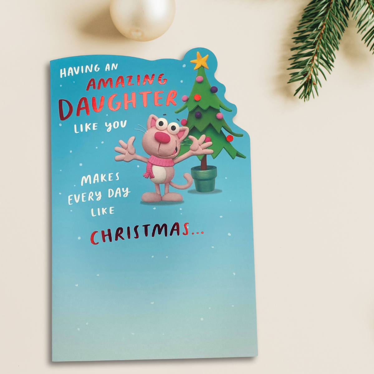 Daughter Christmas Card - Crackers Character