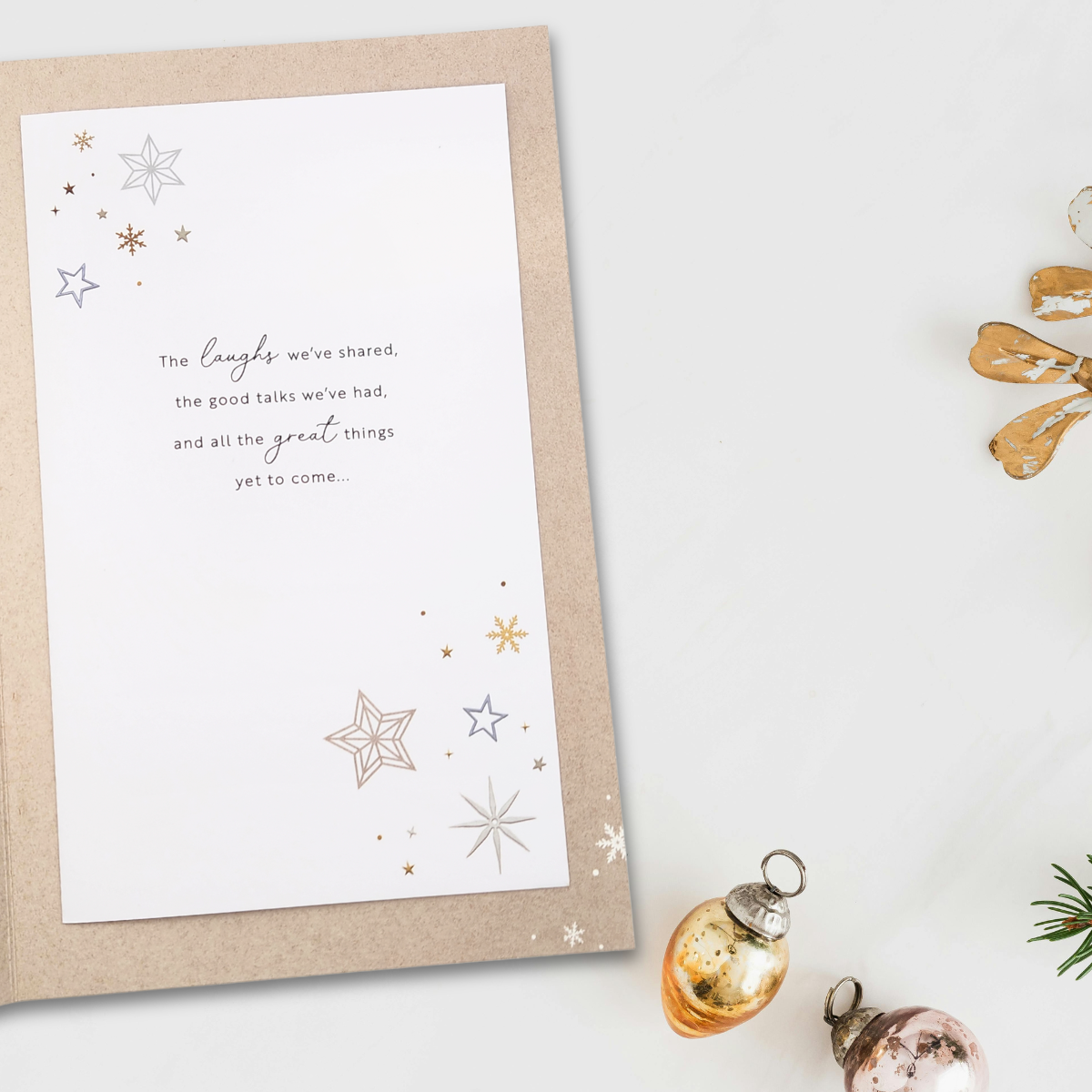 Son Large Christmas Card - Holographic Stars