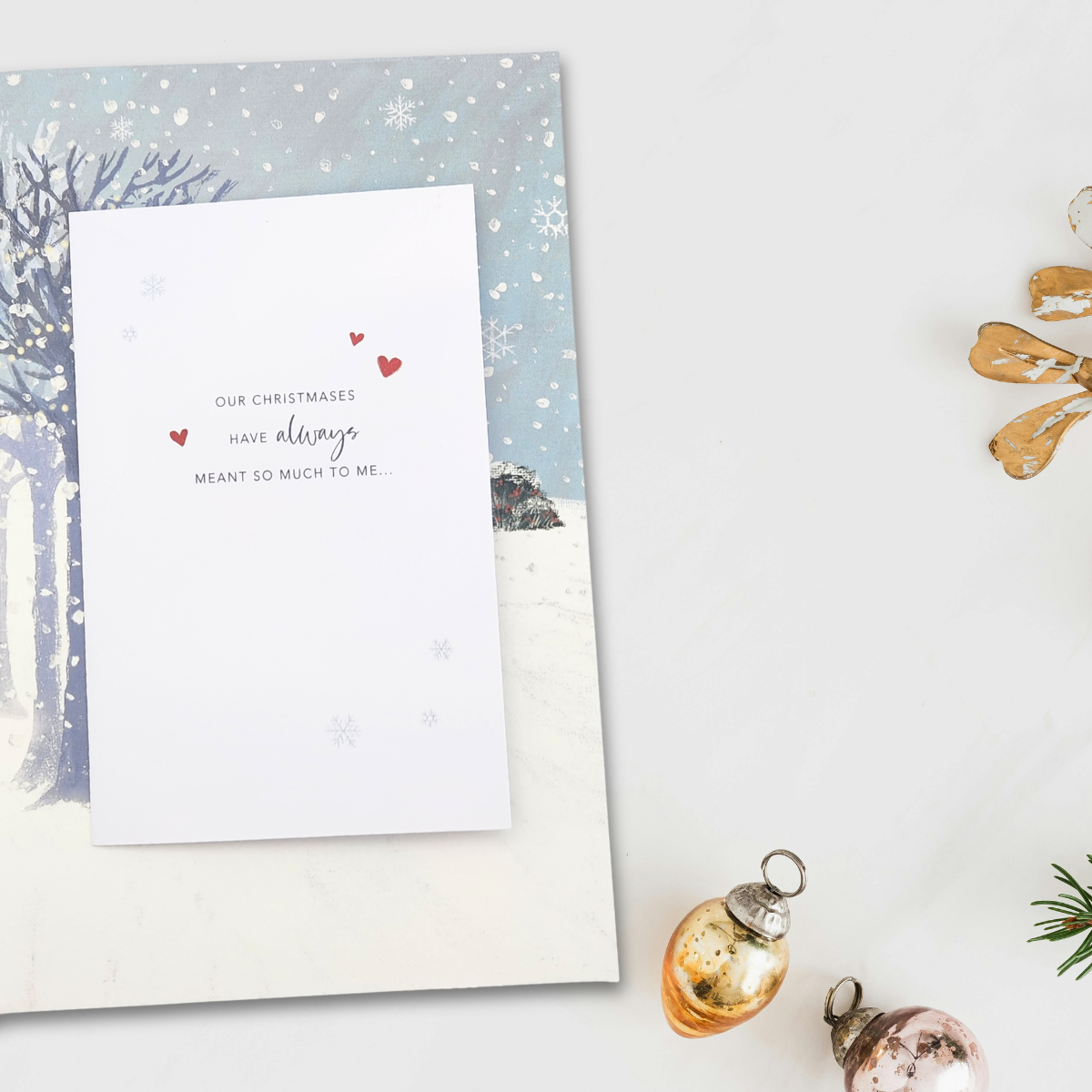 Husband Large Christmas Card - Watermark Couple Stroll