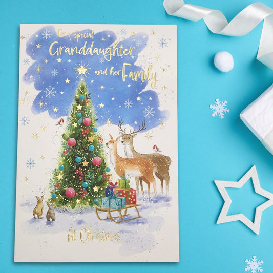 Granddaughter & Family Christmas Card - Woodland Tree