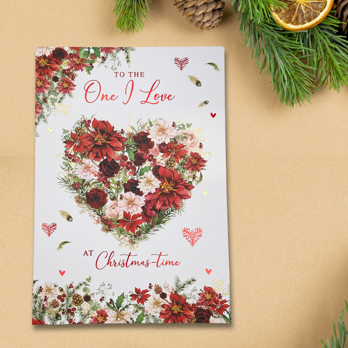 One I Love Christmas Card - Pizazz Heart Garland