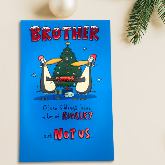 Brother Christmas Card - Giggles Rivalry