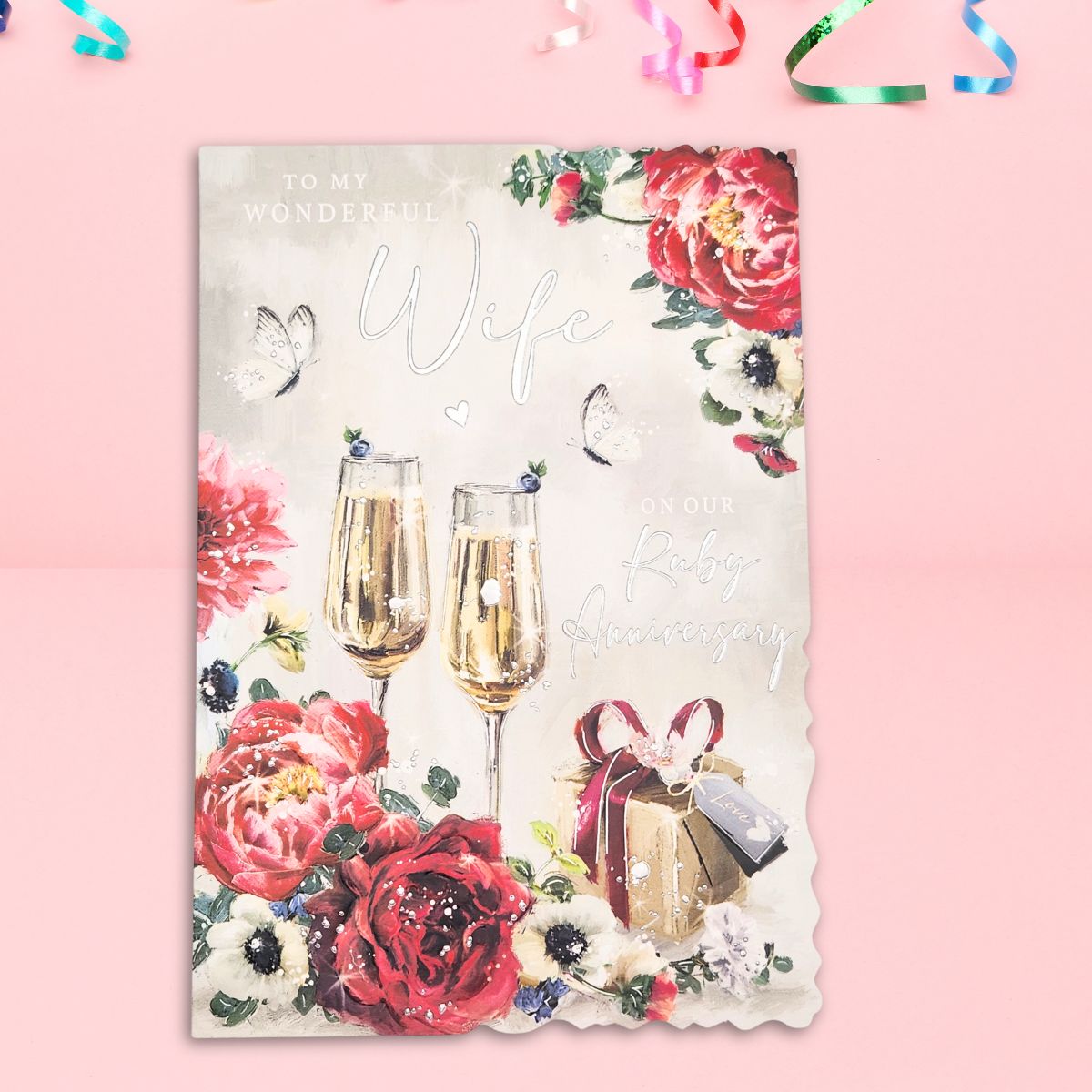 Wife Ruby Wedding Anniversary Card - 40th Velvet Gallery