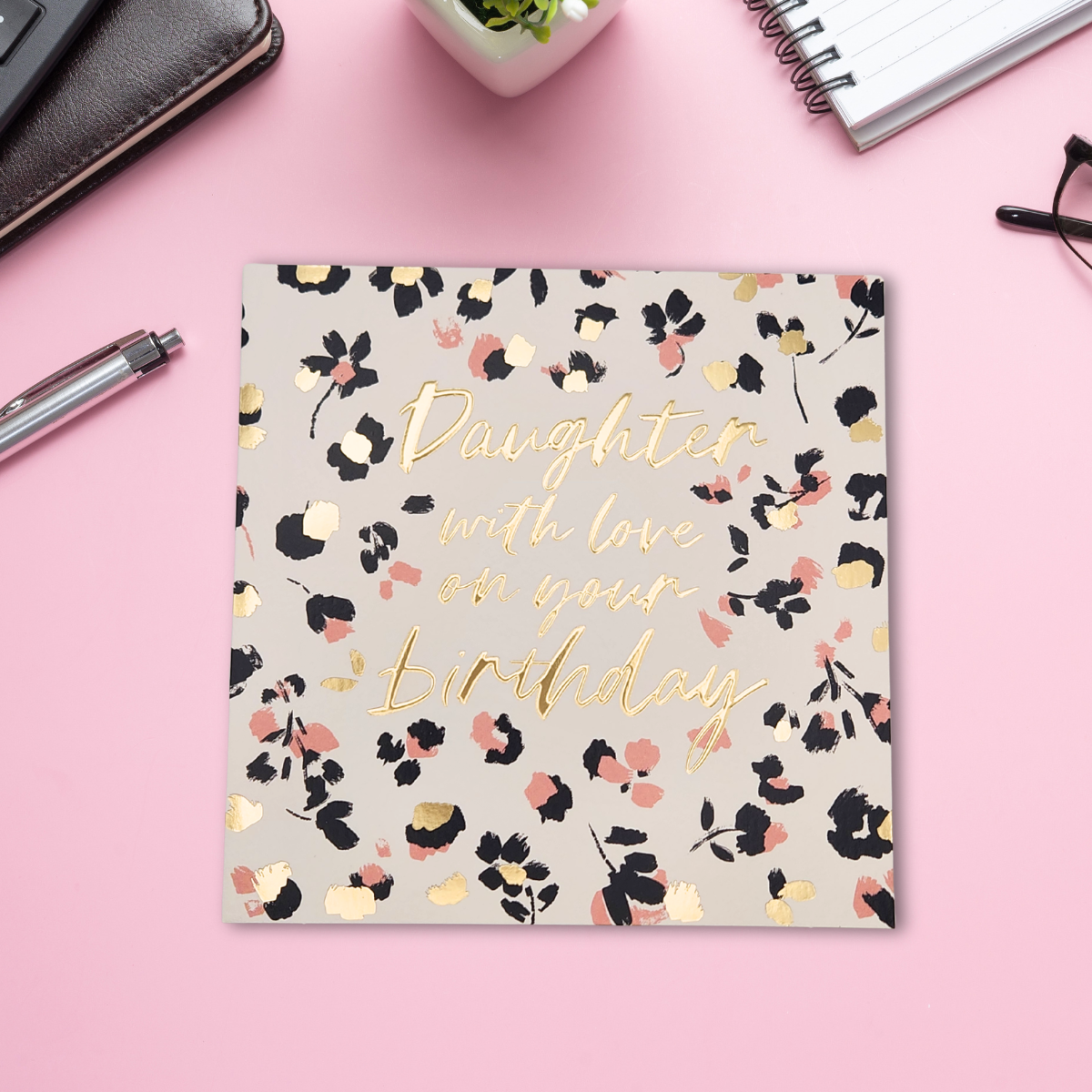 Daughter Birthday Card - Abstract Flowers