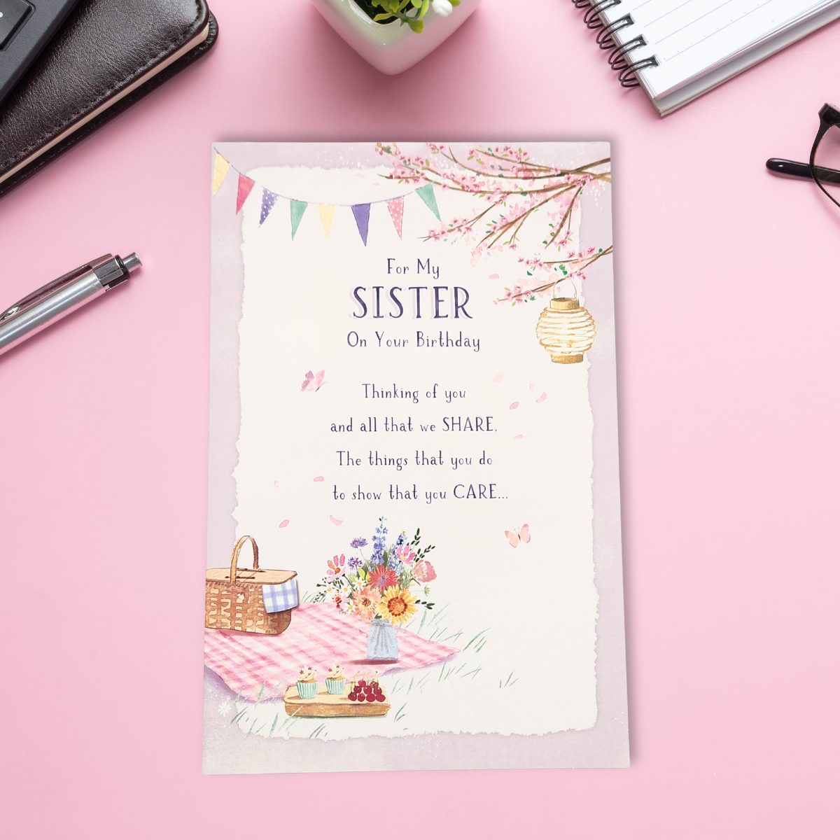 Sister Birthday Card - Floral Picnic