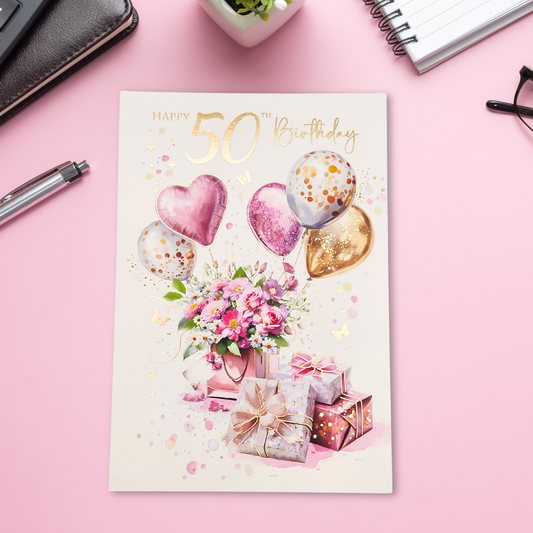 50th Birthday Card - Bliss Gifts & Balloons
