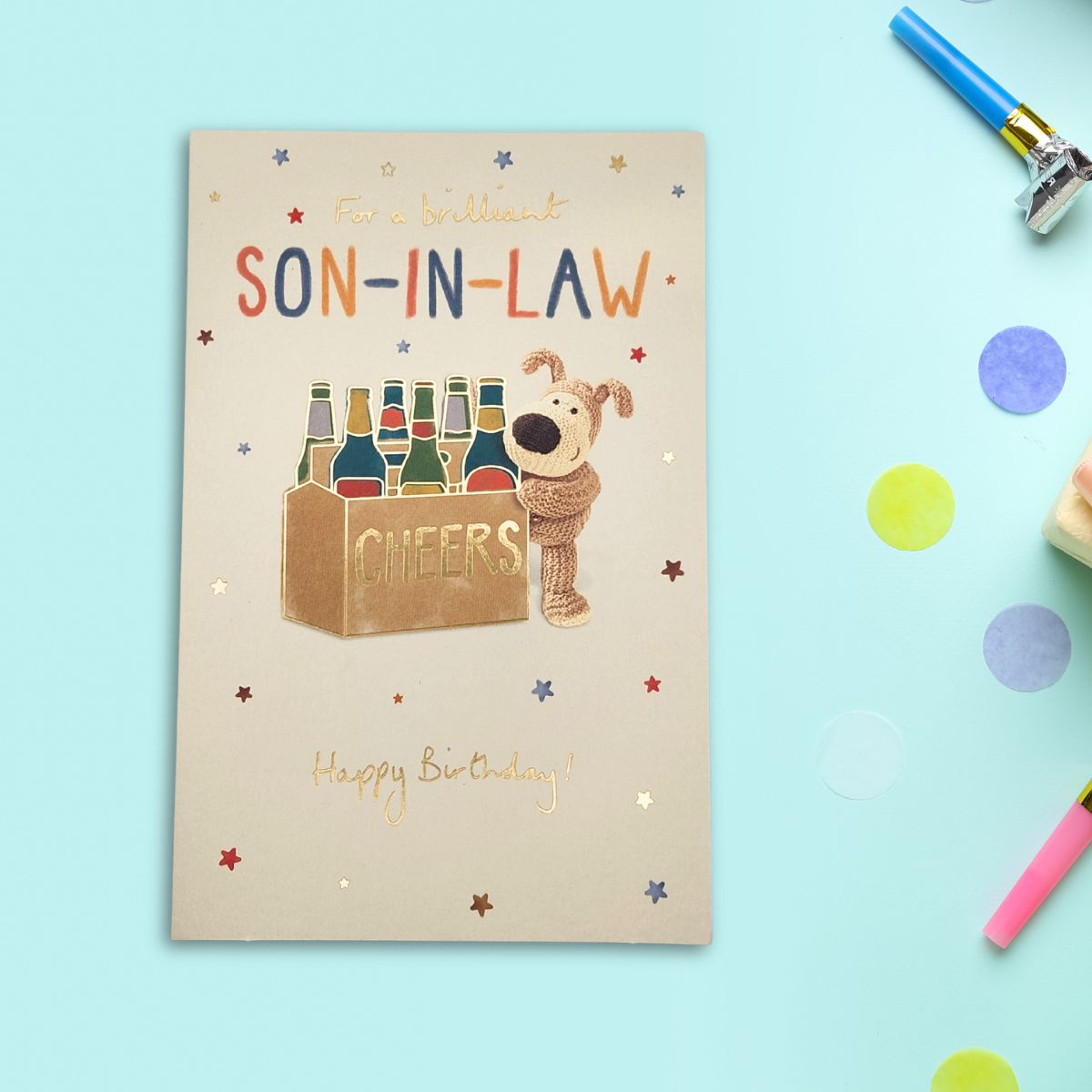 Son-In-Law Birthday Card - Boofle Bear Beers