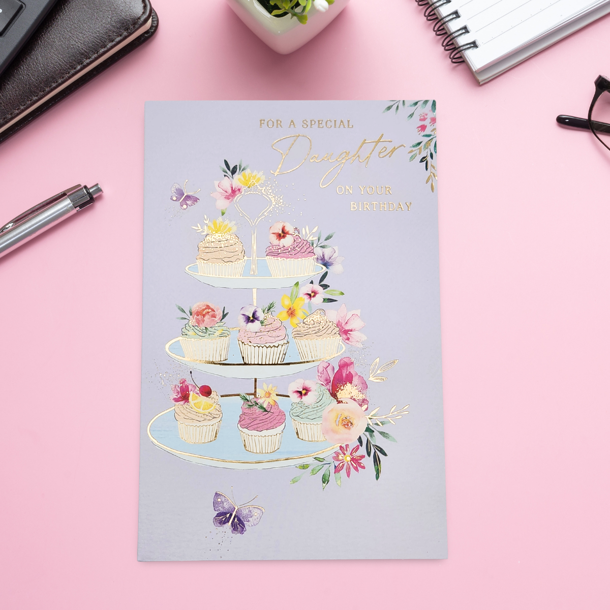 Daughter Birthday Card - Simply Traditional Cupcakes