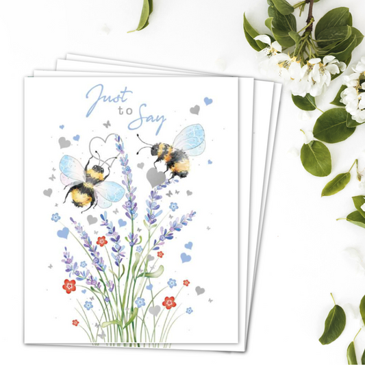 Notelets Just To Say - Bees & Lavender - Pack Of 4