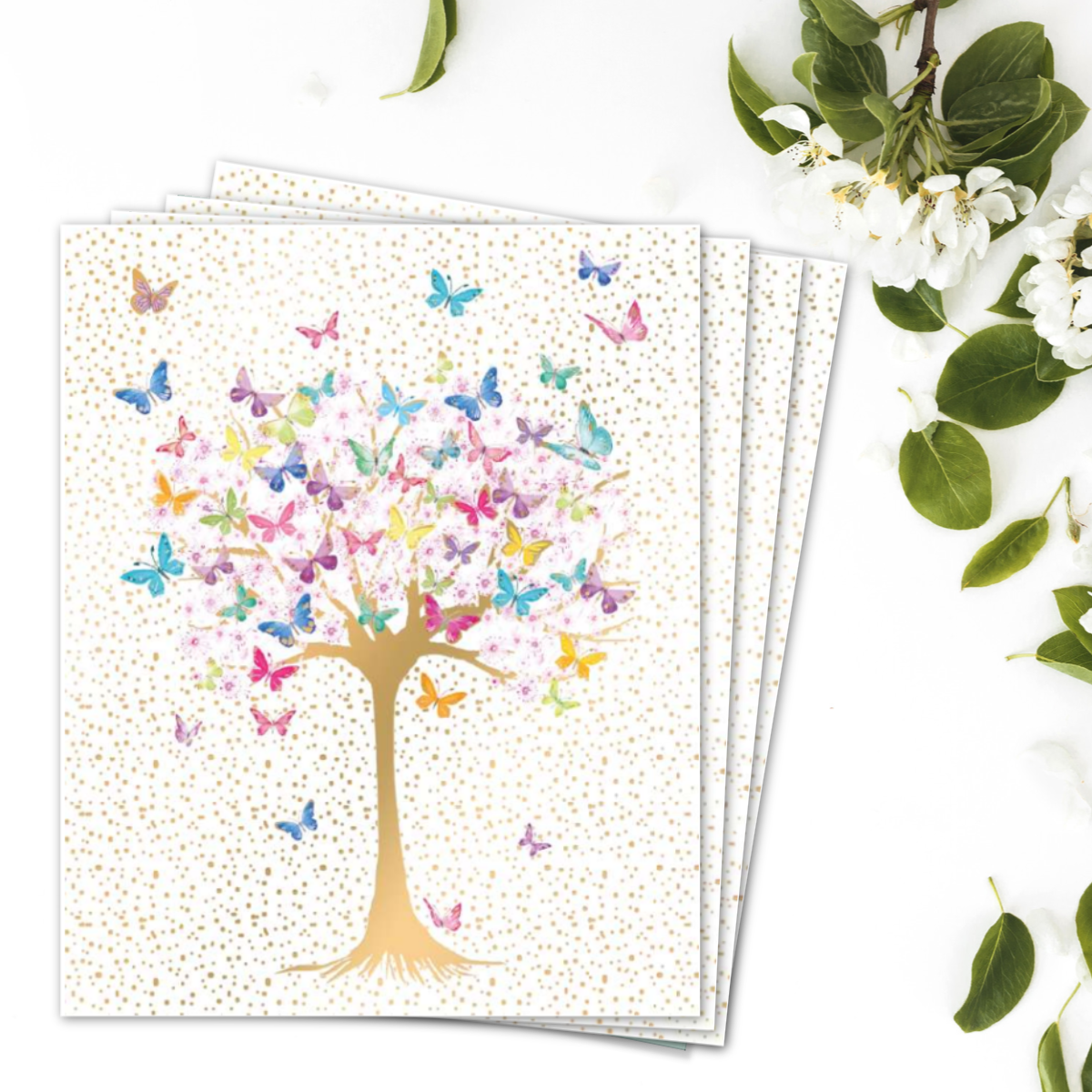 Notelets Blank - Butterfly Tree Pack Of 4