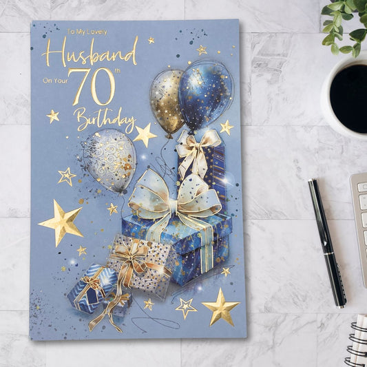 Husband 70th Birthday Card - Bliss Gifts & Balloons